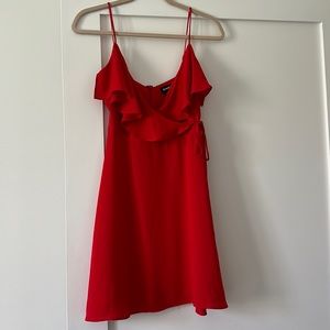 Bebe Faux Wrap Red Mini Dress never worn